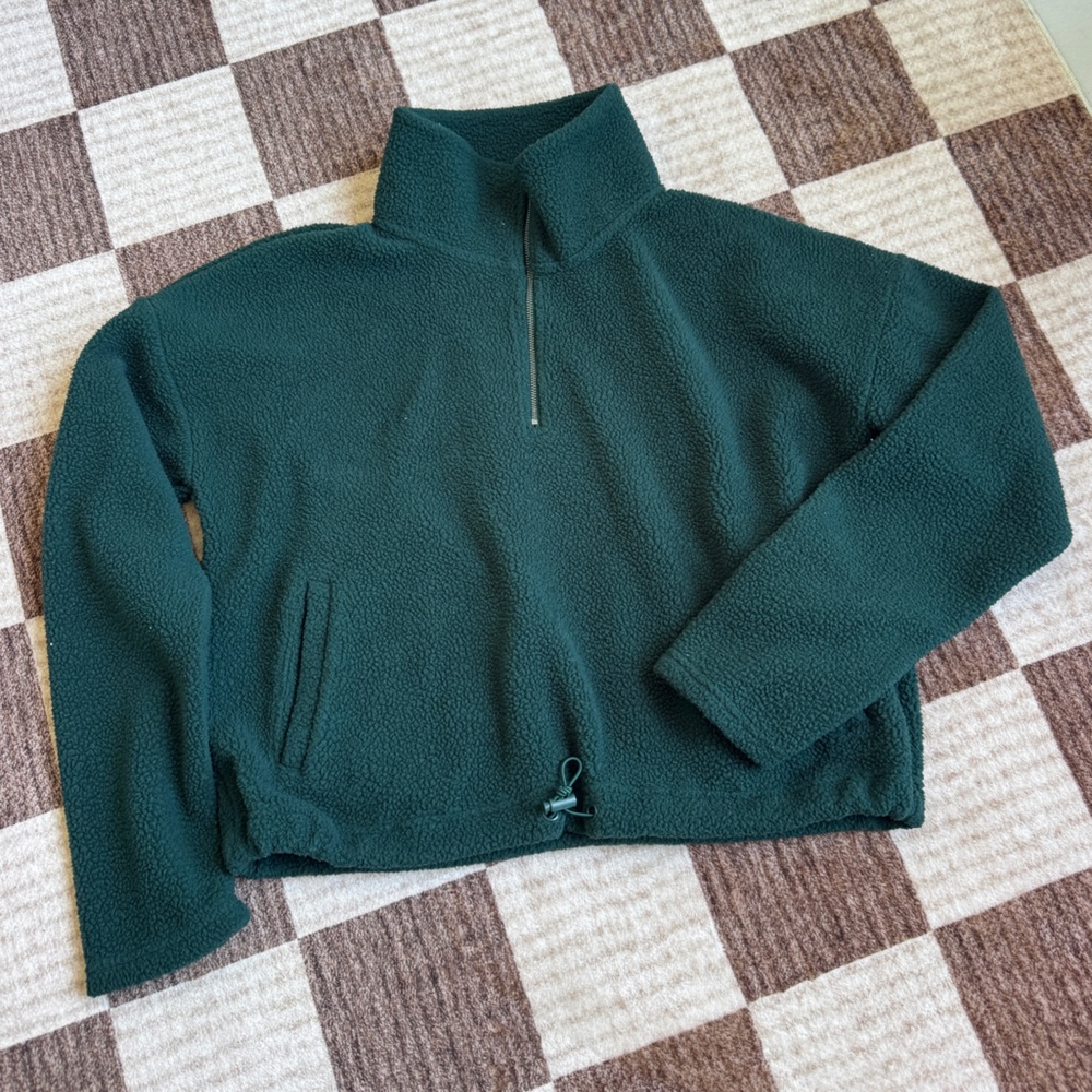 Green quarter zip pullover